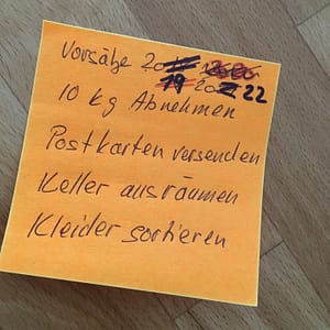 Liste sich wiederholender Vorsätze