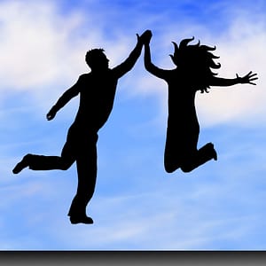 Sich über Erfolg freuen